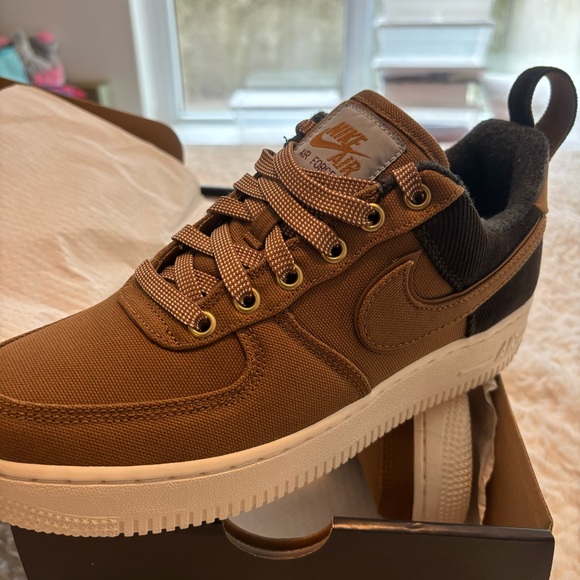🦆Carhartt x Nike Air Force 1 '07 PRM WIP - Ale Brown/Sail Men’s 7 Wmns 8.5 🦆 - Picture 4 of 9